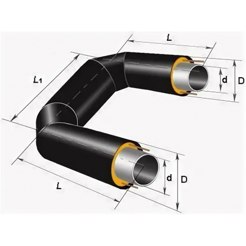 П-образный компенсатор ППУ ОЦ тип 2 Ст10 426х9х86х1100 мм ГОСТ 10704-91